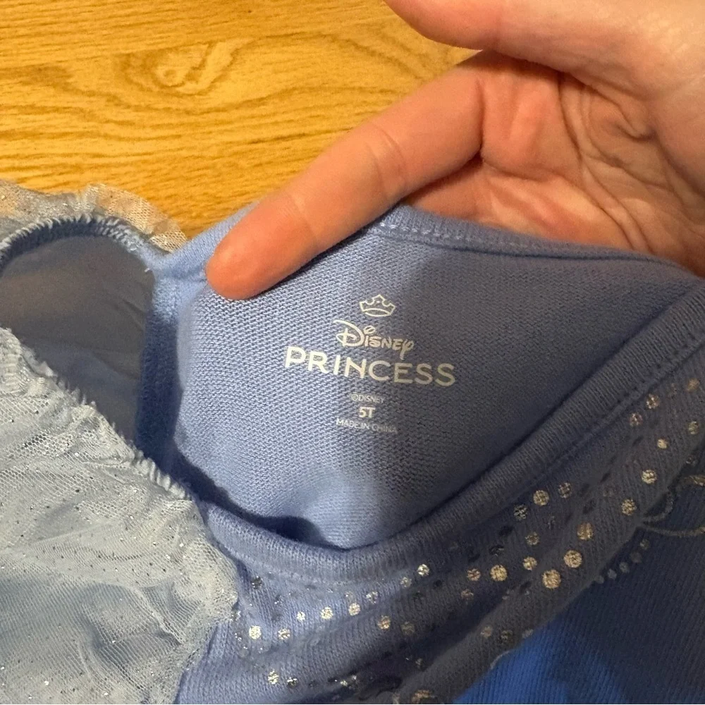 Disney Cinderella Tulle Princess Dress Kids NEW 2T 3T 4T 5T Blue Puff Sleeve